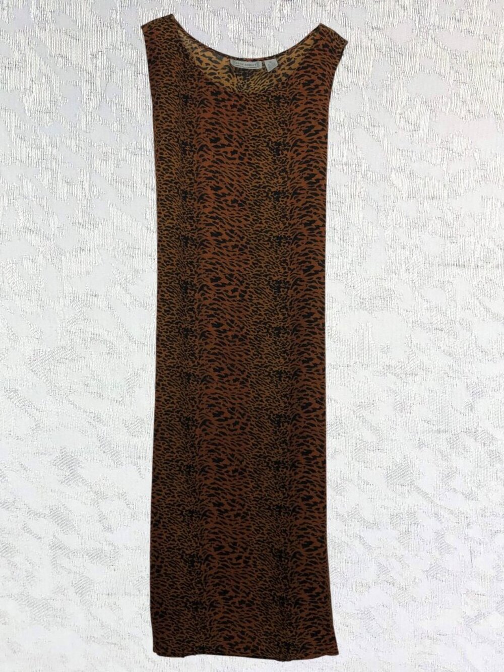 Jane Ashley Vintage Animal Print Maxi Dress Sleeveless 100% Rayon Size M